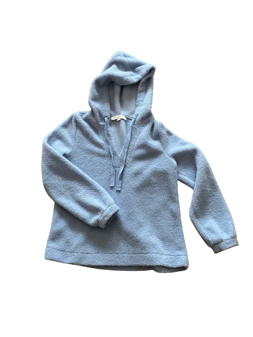 LOFT Light Blue Plush Hooded Sweater